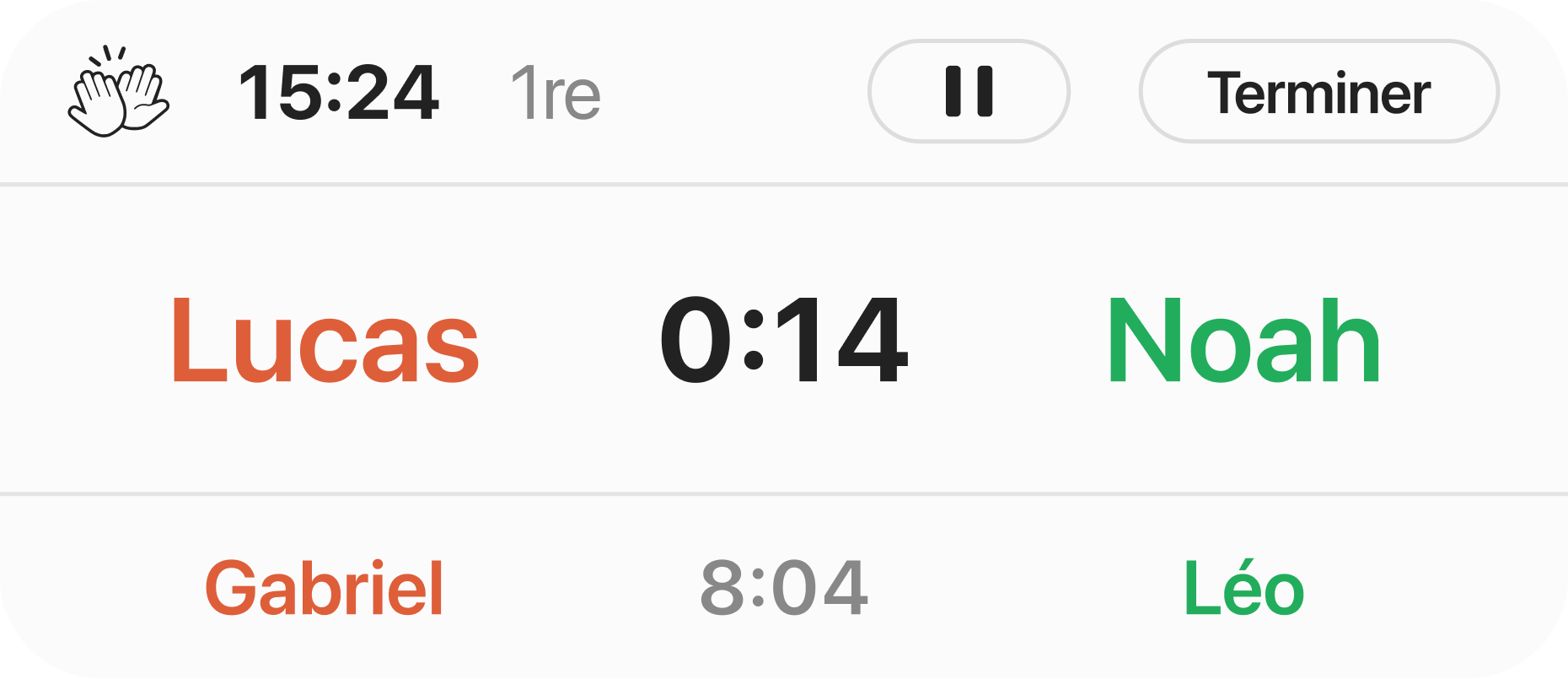 Live Activity de FairSub affichant le prochain remplacement